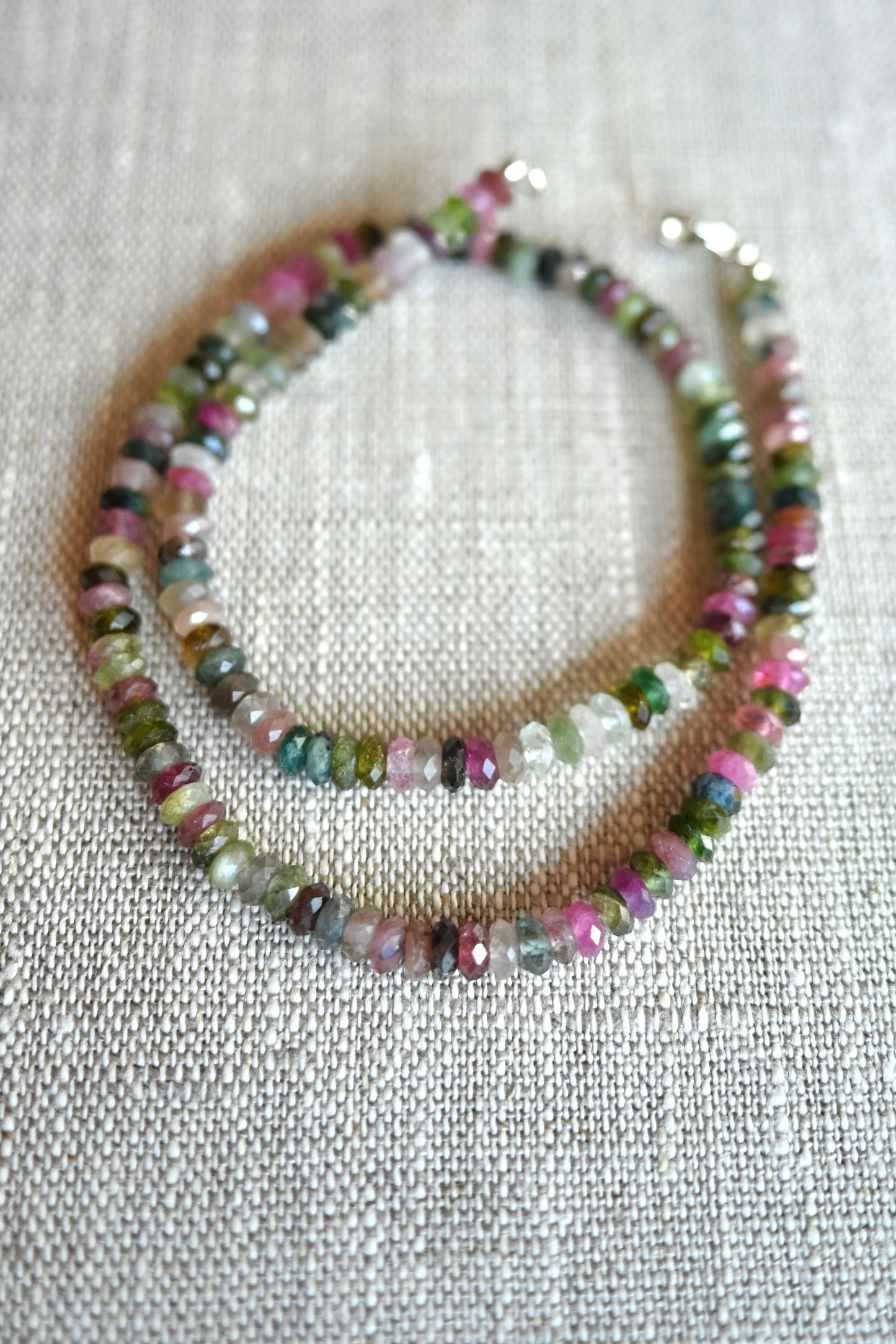 Tourmaline Gemstone Beaded Necklace - 16”