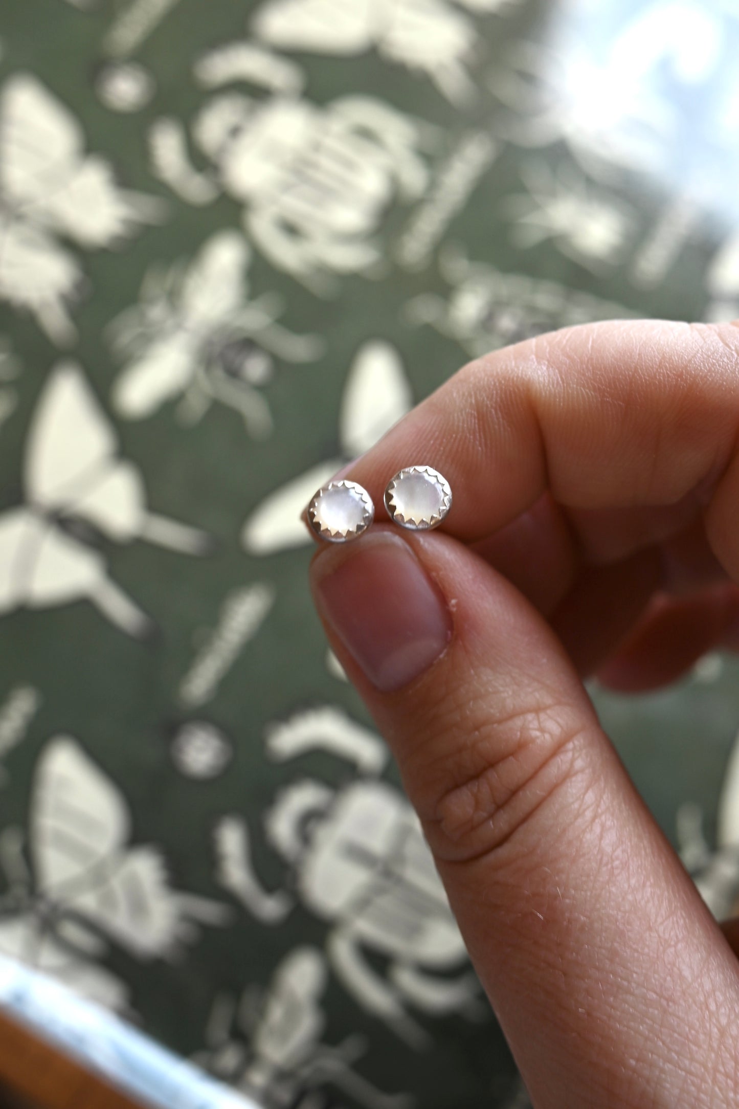 Pearl Snap Stud Earrings