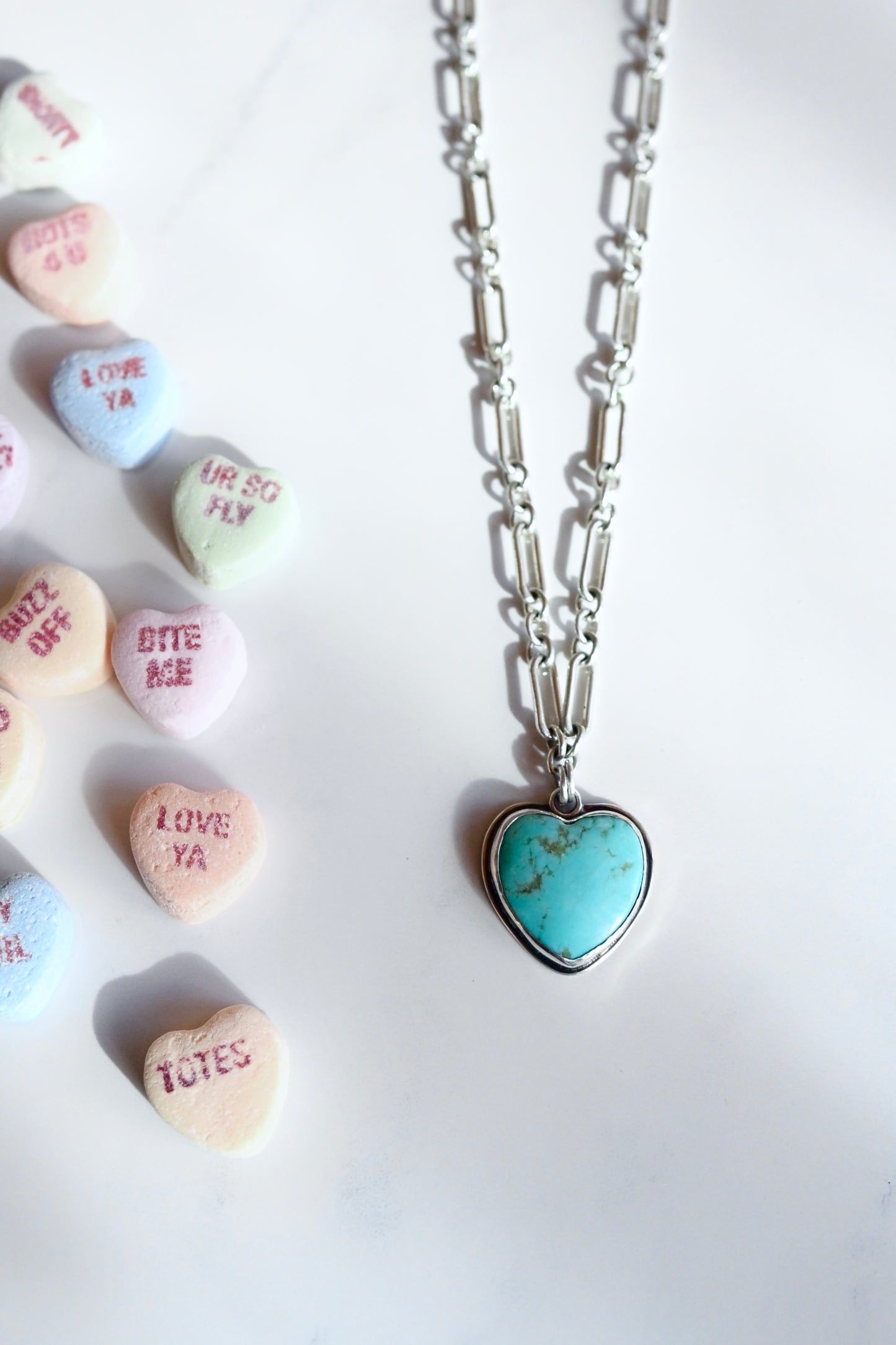 Turquoise Heart Necklace, 19” - No. 4