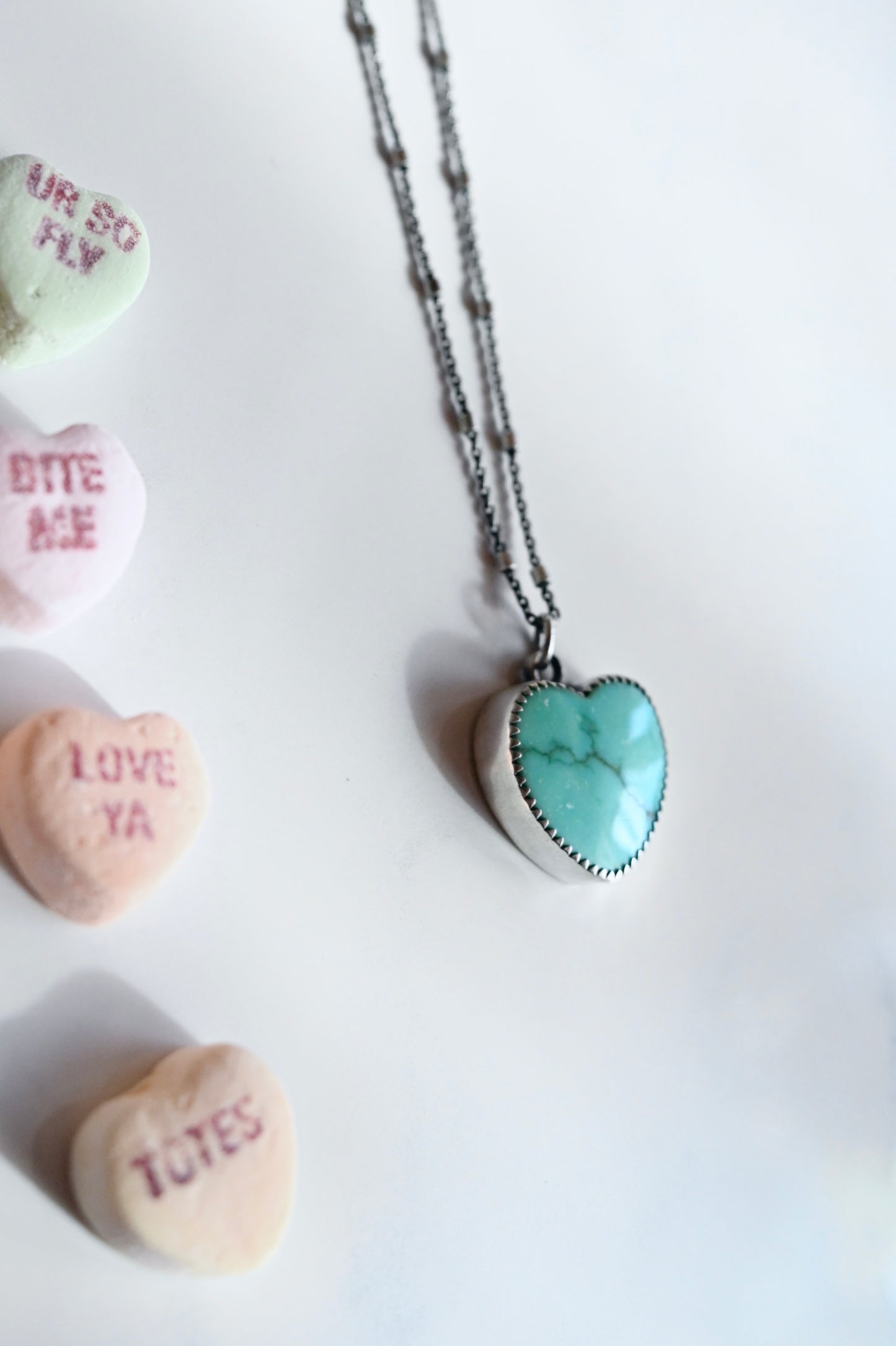 Turquoise Heart Necklace, 18" - No. 6