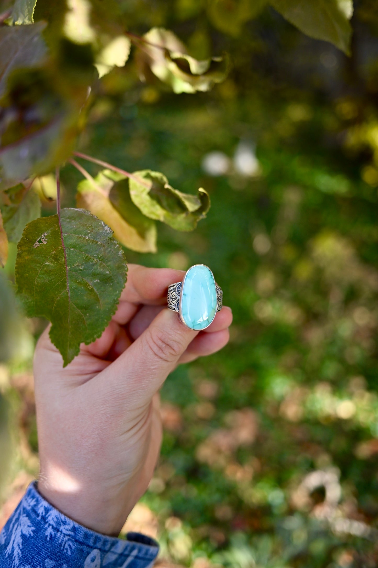 Lone Mountain Turquoise Statement Ring - Size 11