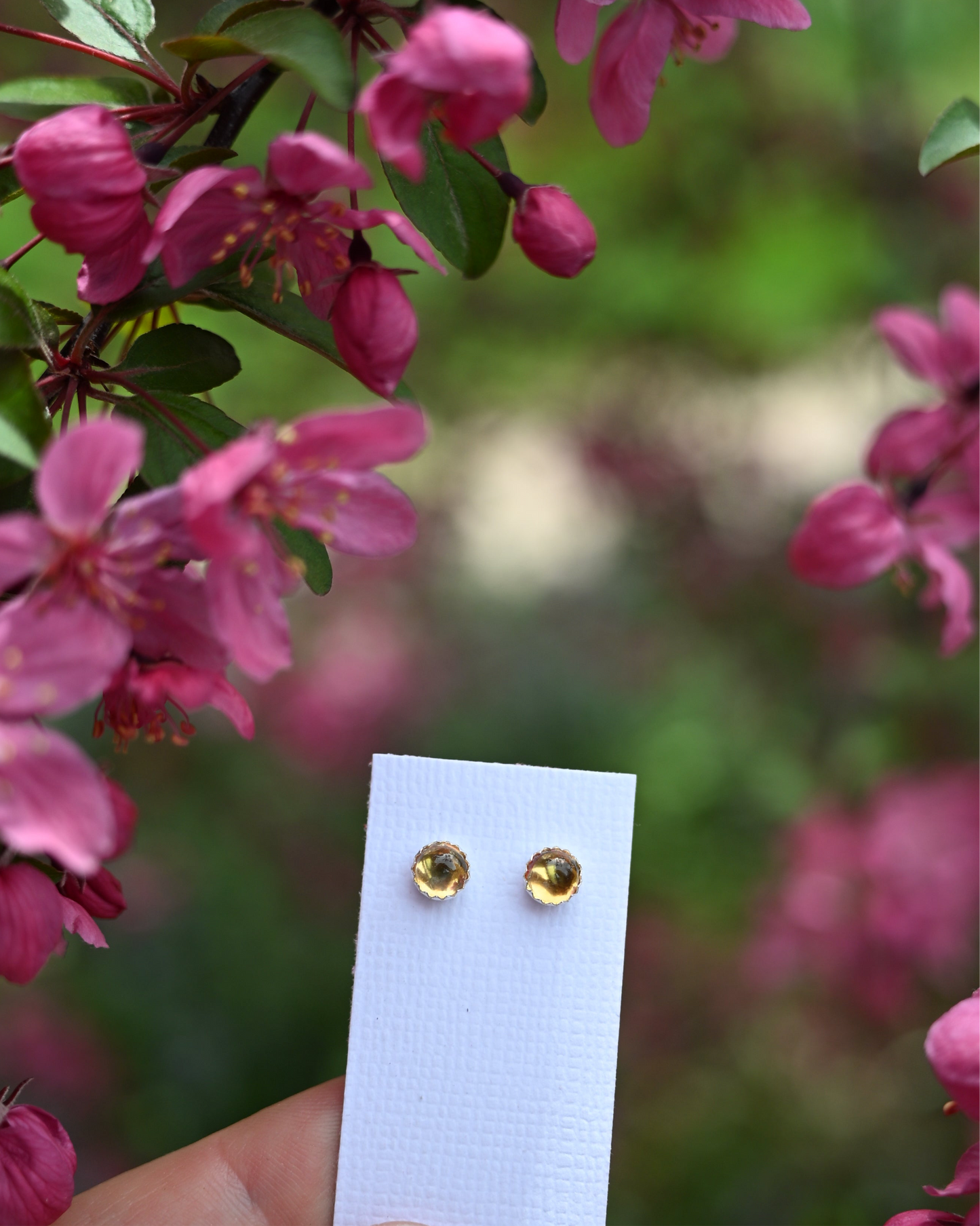 Gemstone Stud Earrings (READY TO SHIP)