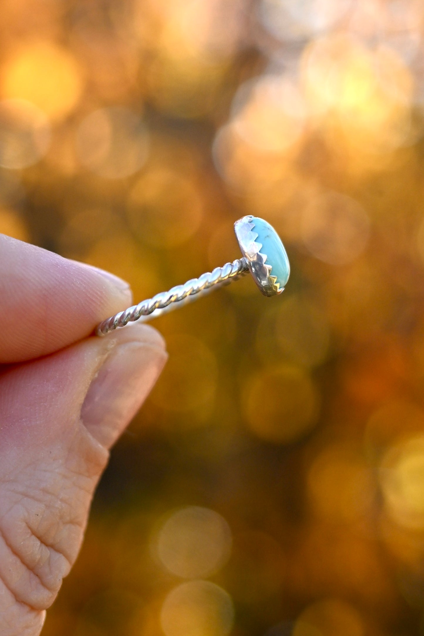 Dainty Campitos Turquoise Ring - Size 6.75