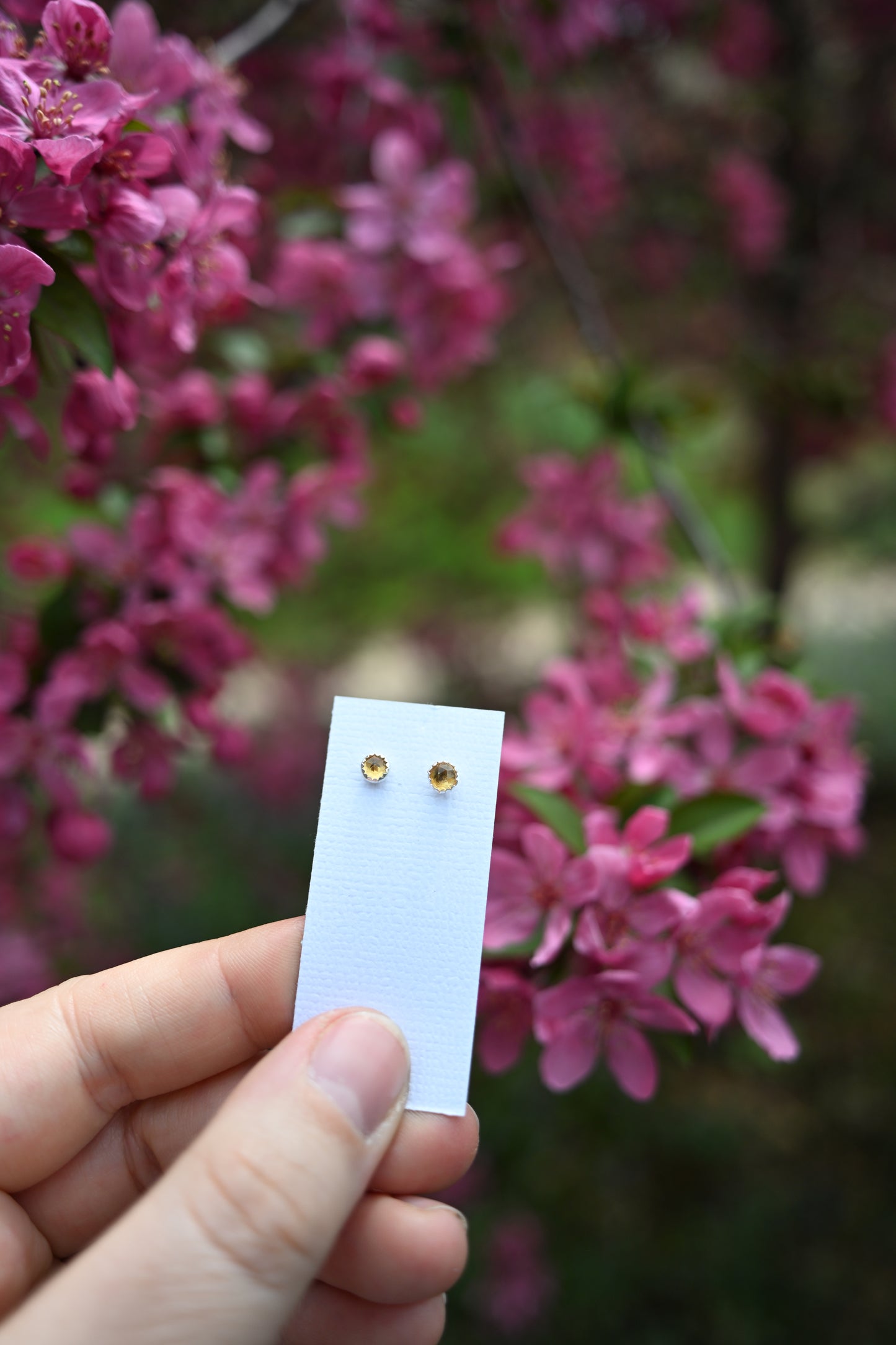 Gemstone Stud Earrings (READY TO SHIP)