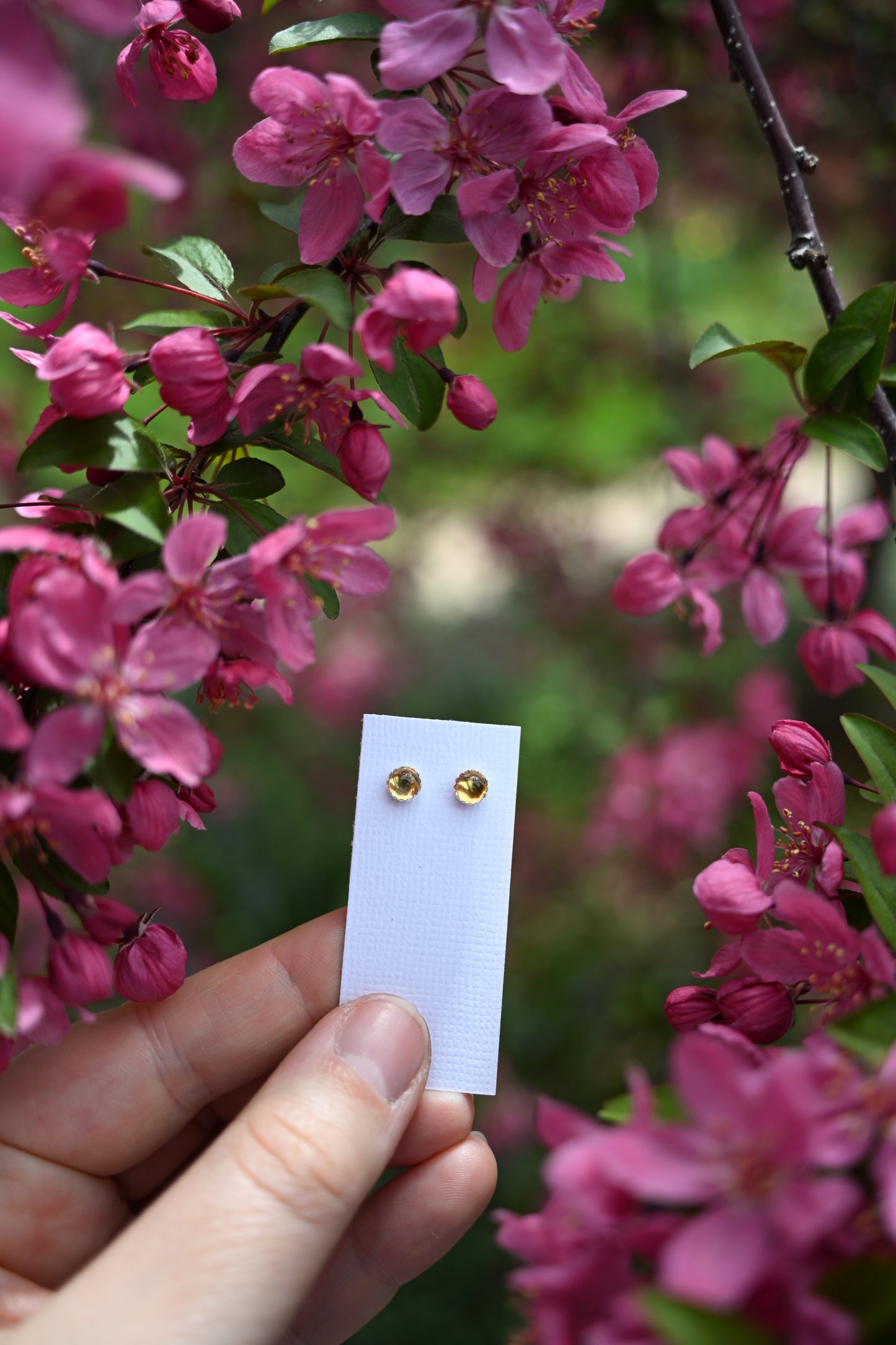 Gemstone Stud Earrings (READY TO SHIP)