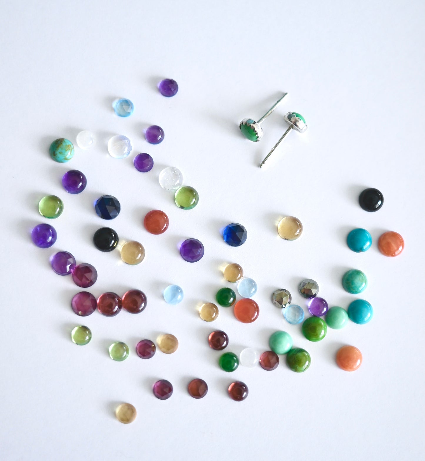 Gemstone Stud Earrings - MADE TO ORDER