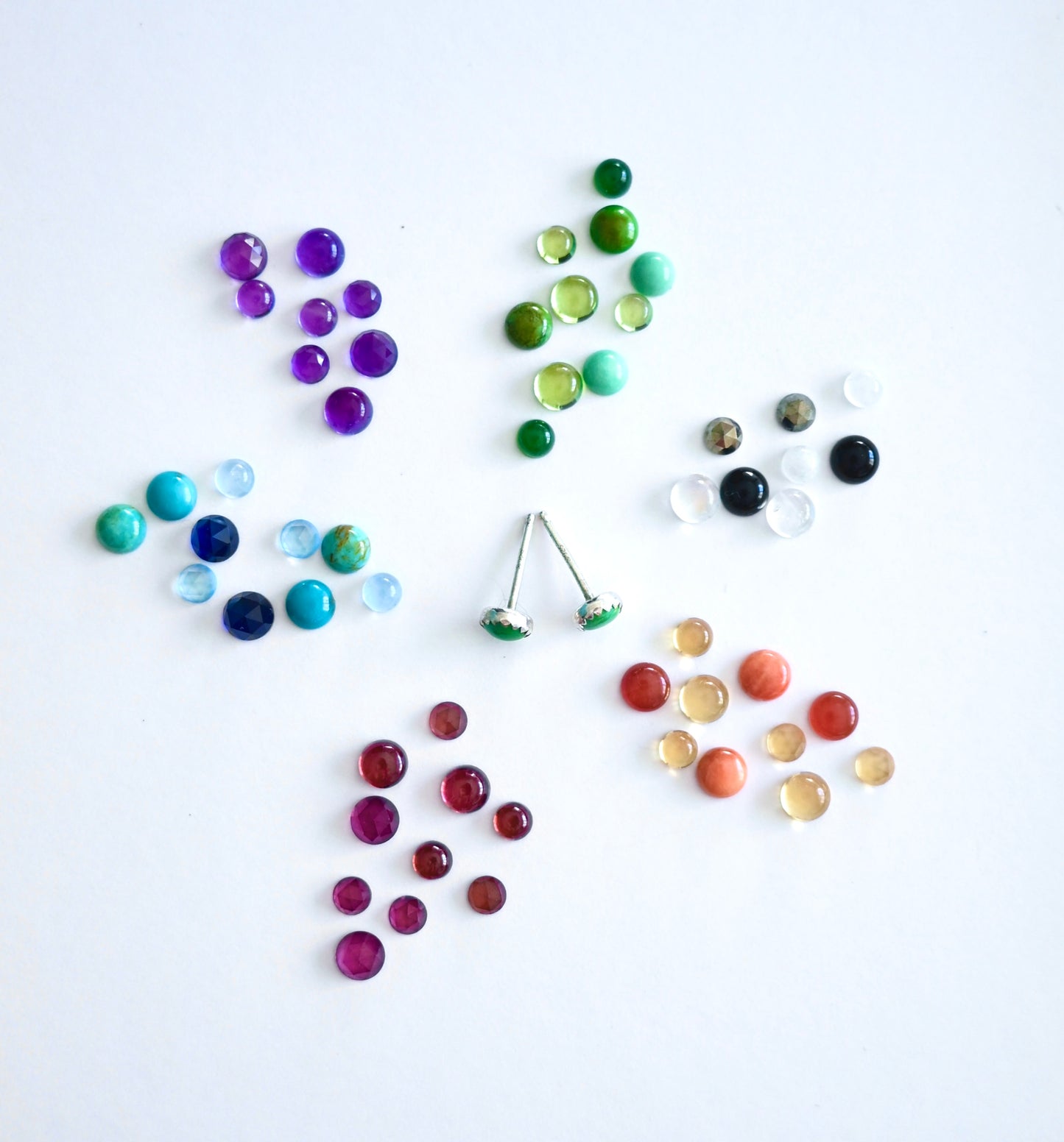 Gemstone Stud Earrings - MADE TO ORDER