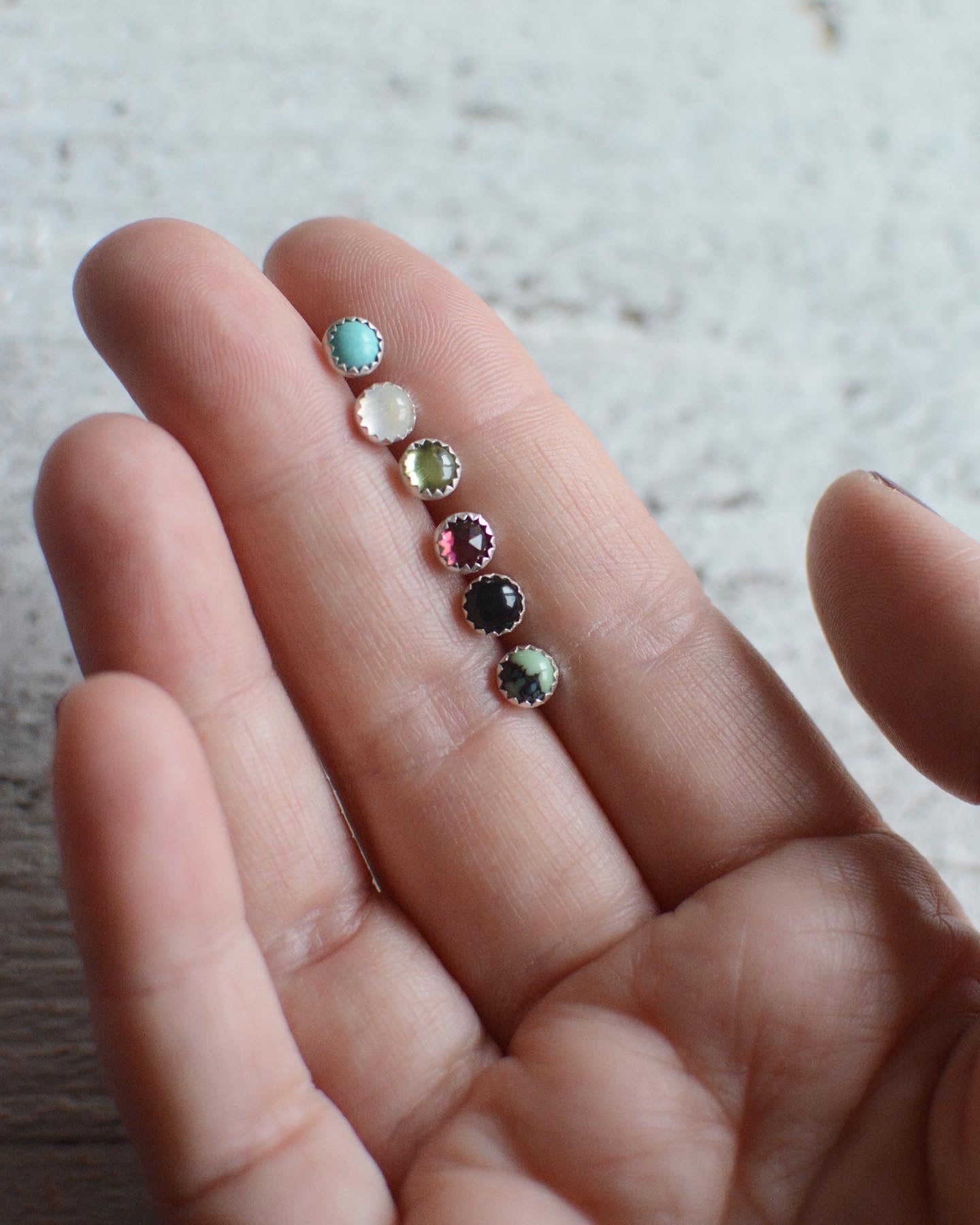 Gemstone Stud Earrings - MADE TO ORDER