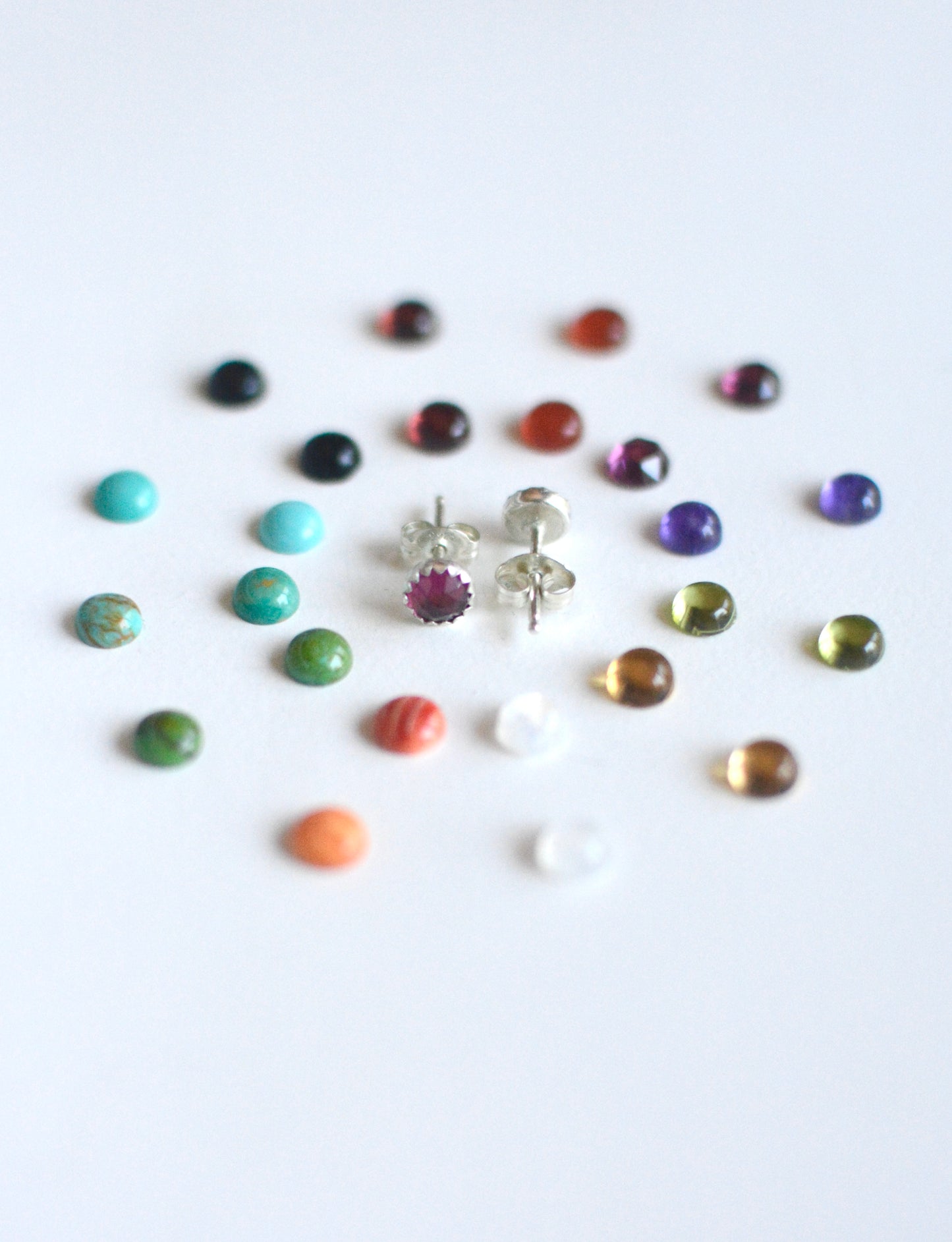 Gemstone Stud Earrings - MADE TO ORDER