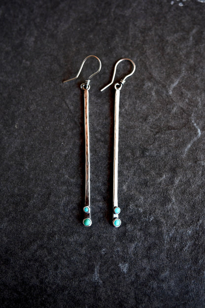 Campitos Turquoise Matchstick Drop Earrings - No.1