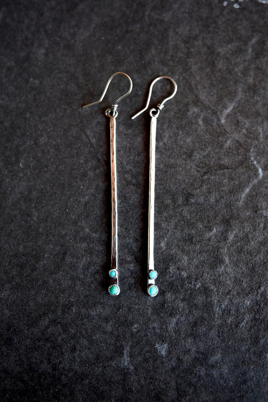 Campitos Turquoise Matchstick Drop Earrings - No.1