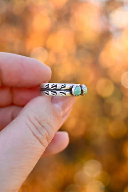 3 Stone Campitos Turquoise Ring - Size 7.5