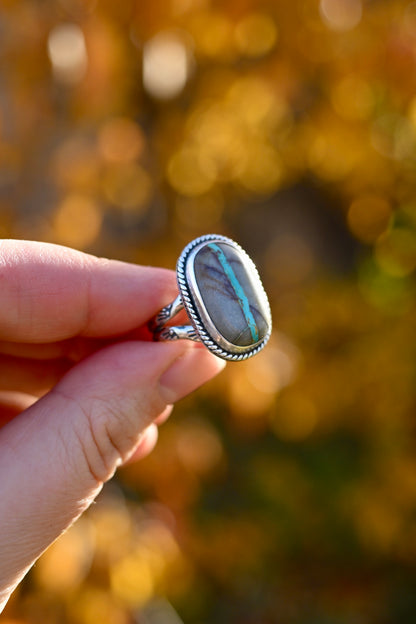 Royston Ribbon Turquoise Statement Ring - Size 7.25