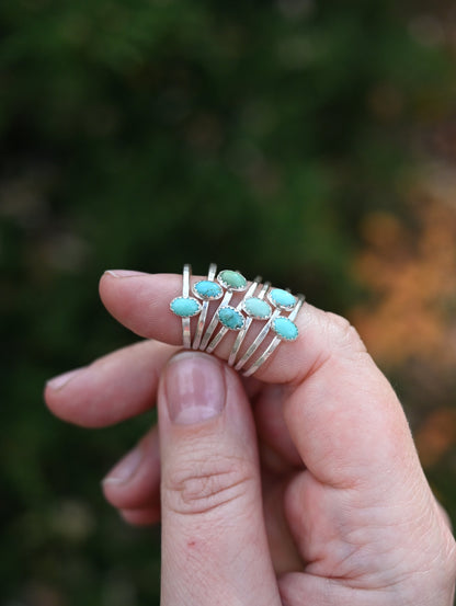 Dainty Oval Turquoise Ring - Various Sizes