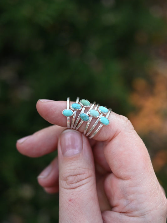 Dainty Oval Turquoise Ring - Various Sizes