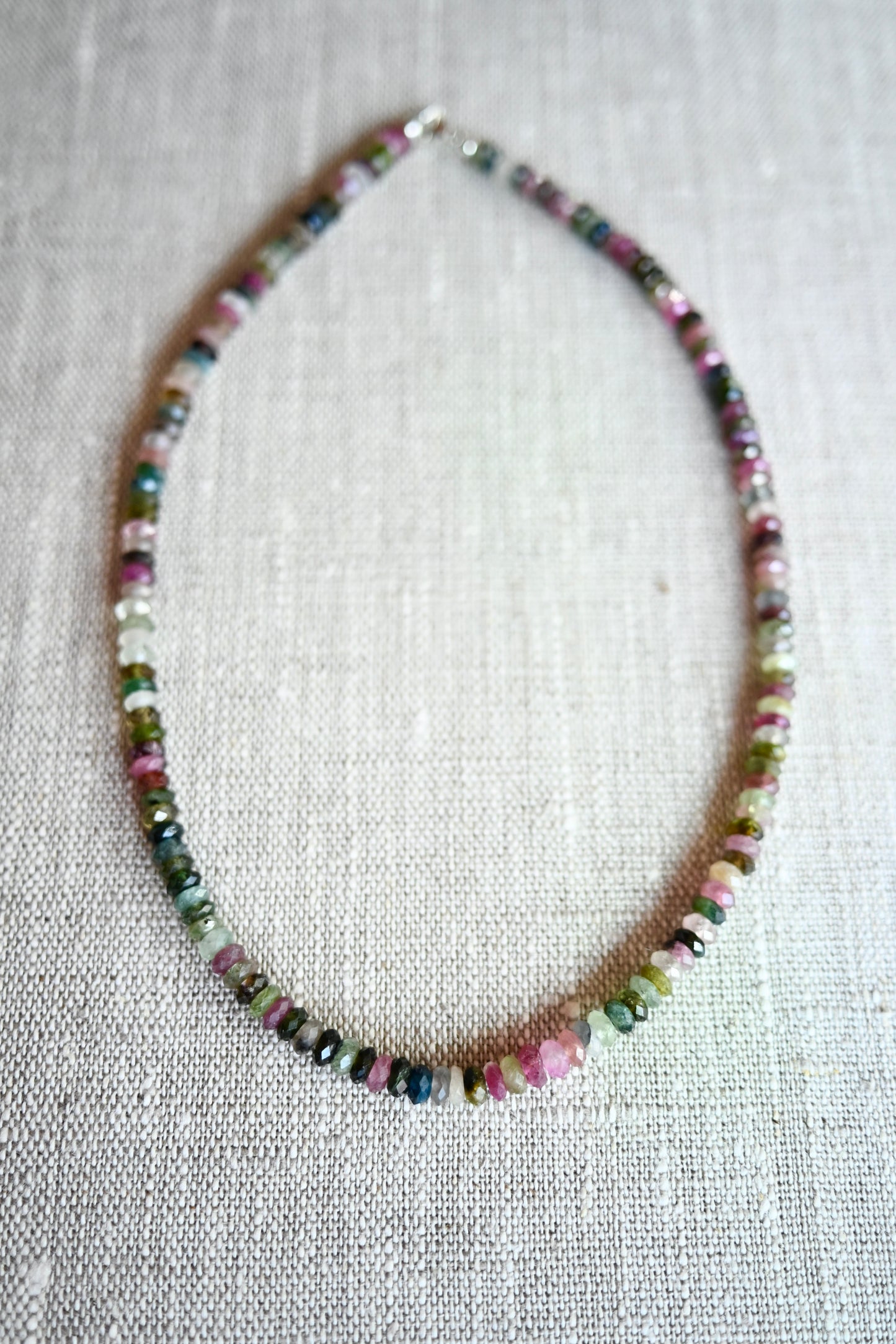 Tourmaline Gemstone Beaded Necklace - 16”