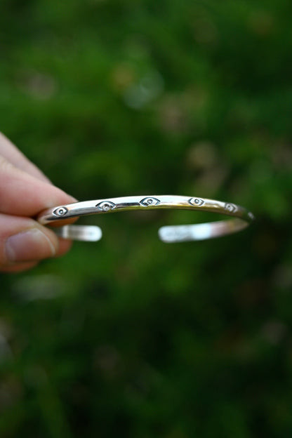 Sterling Silver Stamped Stacking Cuff Bracelet