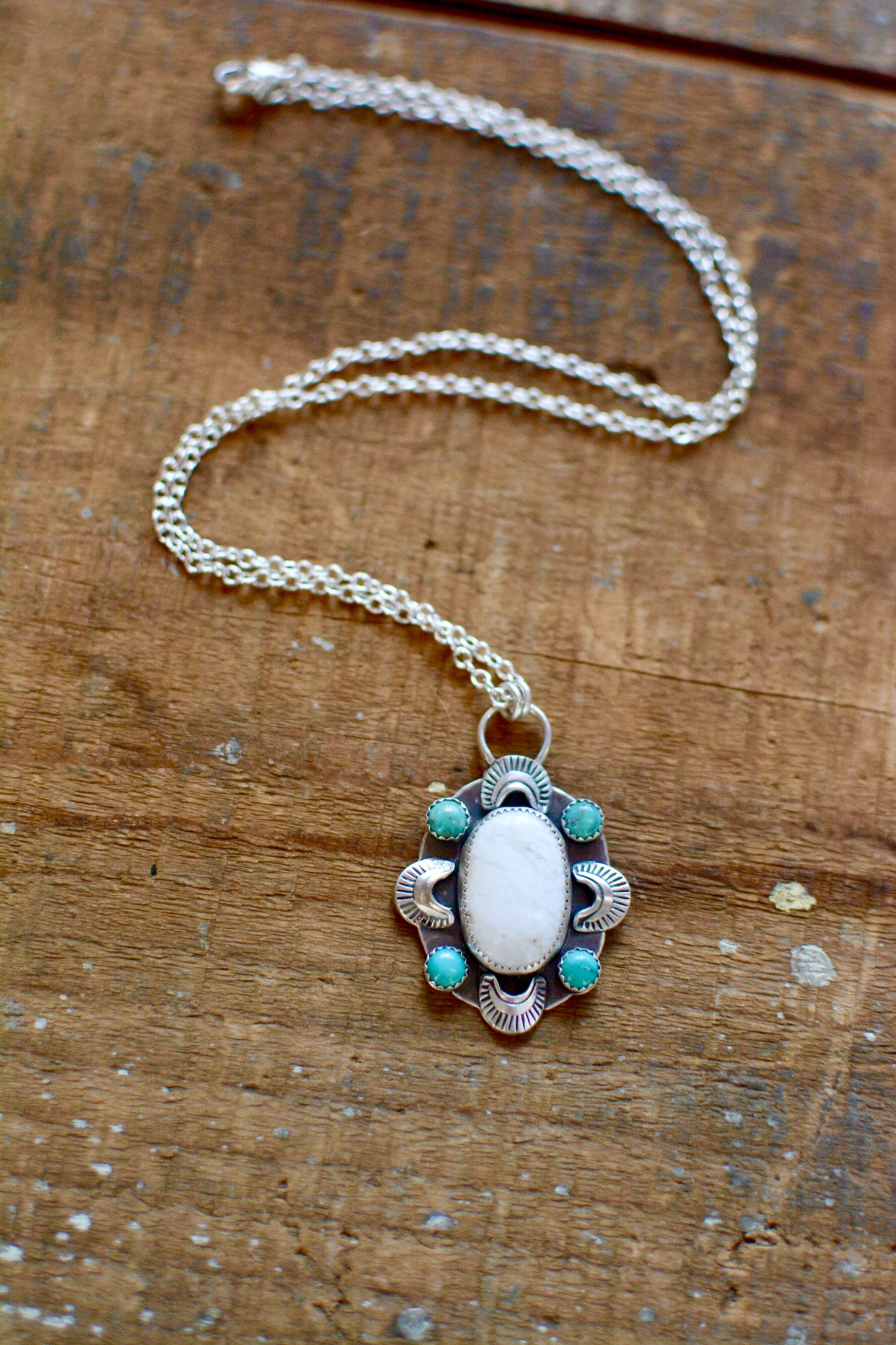 Carico Lake Turquoise + White Buffalo Turquoise Necklace