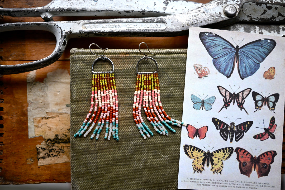 Sawtooth Star Beaded Quilt Earrings