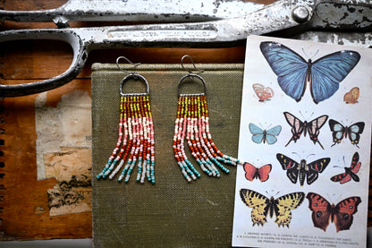 Sawtooth Star Beaded Quilt Earrings