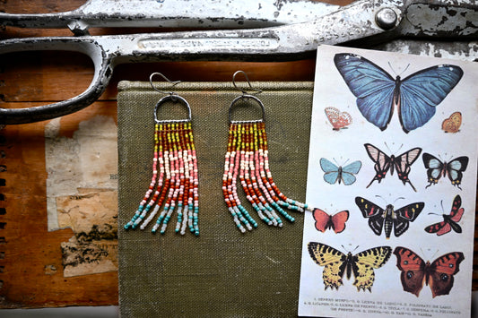 Sawtooth Star Beaded Quilt Earrings
