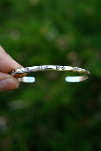 Sterling Silver Stamped Stacking Cuff Bracelet