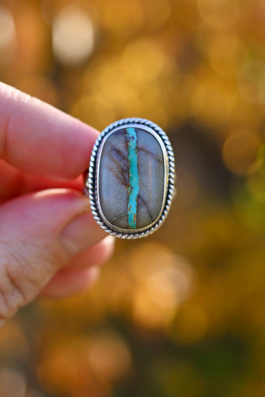 Royston Ribbon Turquoise Statement Ring - Size 7.25