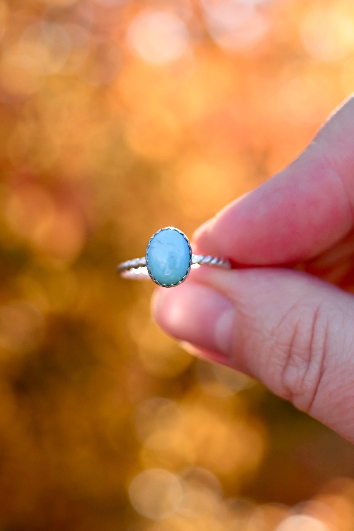Dainty Campitos Turquoise Ring - Size 6.75
