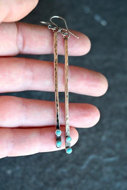 Campitos Turquoise Matchstick Drop Earrings - No.2