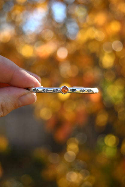 Orange Kyanite Gemstone Stacking Cuff Bracelet