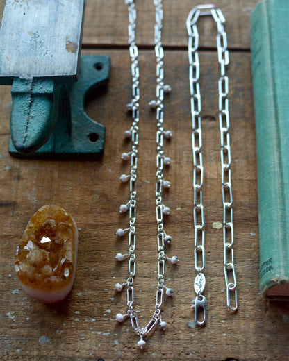 White Buffalo Beaded Chain Necklace