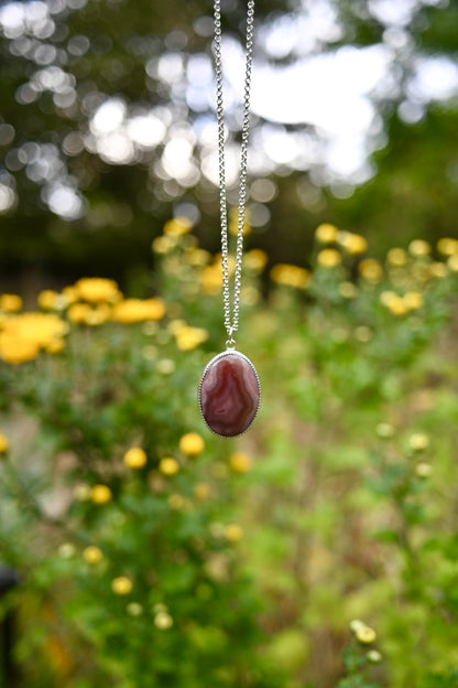 Stag Beetle + Agate Necklace - 24 inches