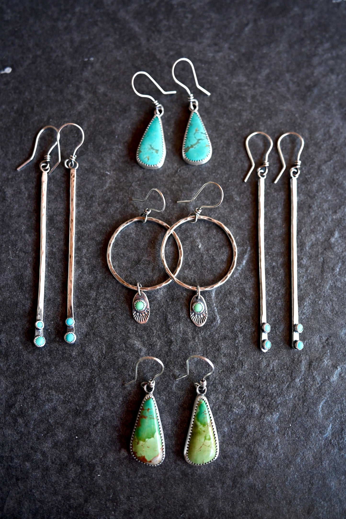 Campitos Turquoise Matchstick Drop Earrings - No.1