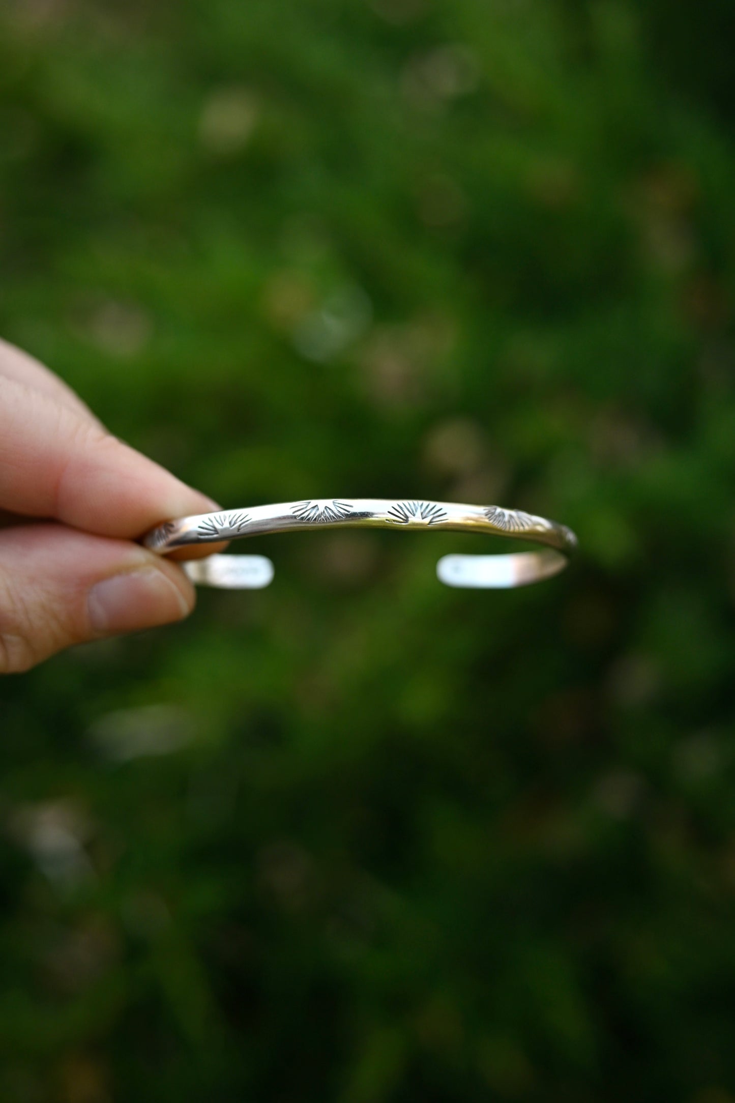 Sterling Silver Stamped Stacking Cuff Bracelet
