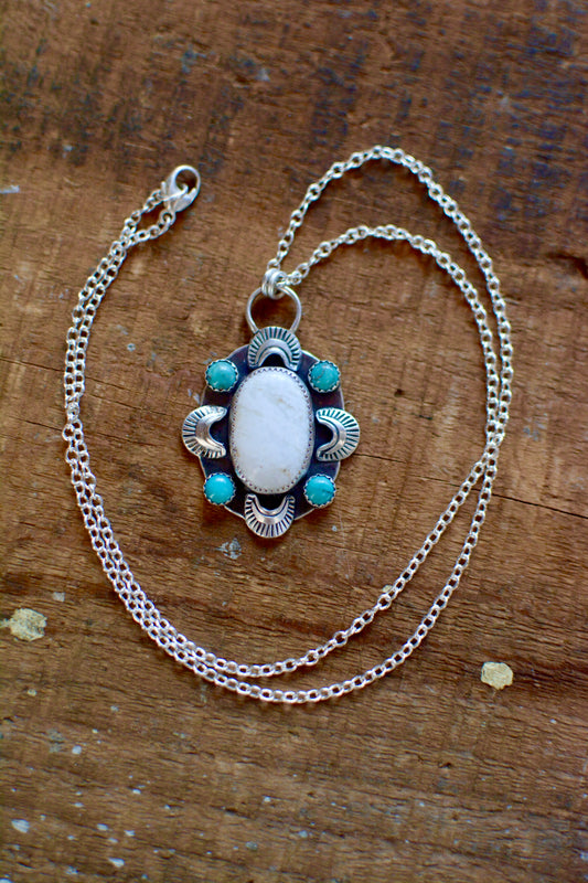 Carico Lake Turquoise + White Buffalo Turquoise Necklace