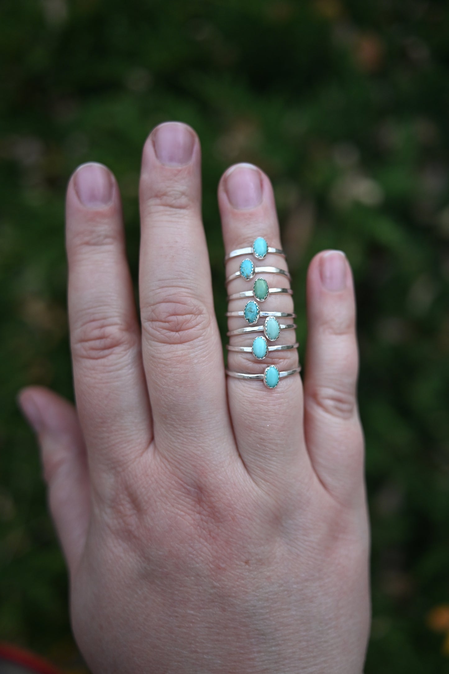 Dainty Oval Turquoise Ring - Various Sizes