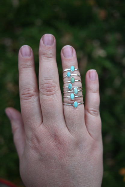 Dainty Oval Turquoise Ring - Various Sizes