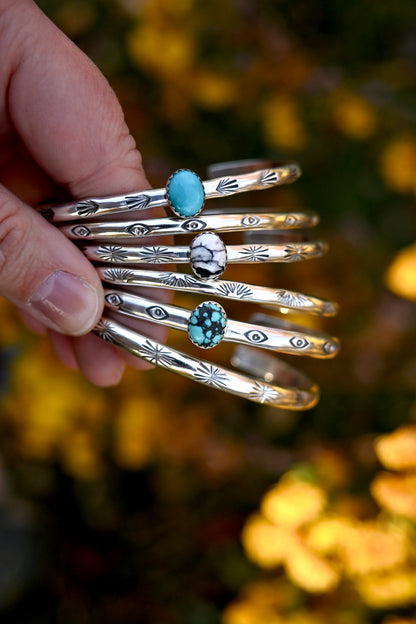 Hubei Turquoise Stacking Cuff Bracelet