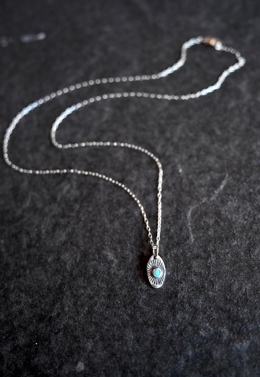 Campitos Turquoise Mini Pendant Necklace, 18"