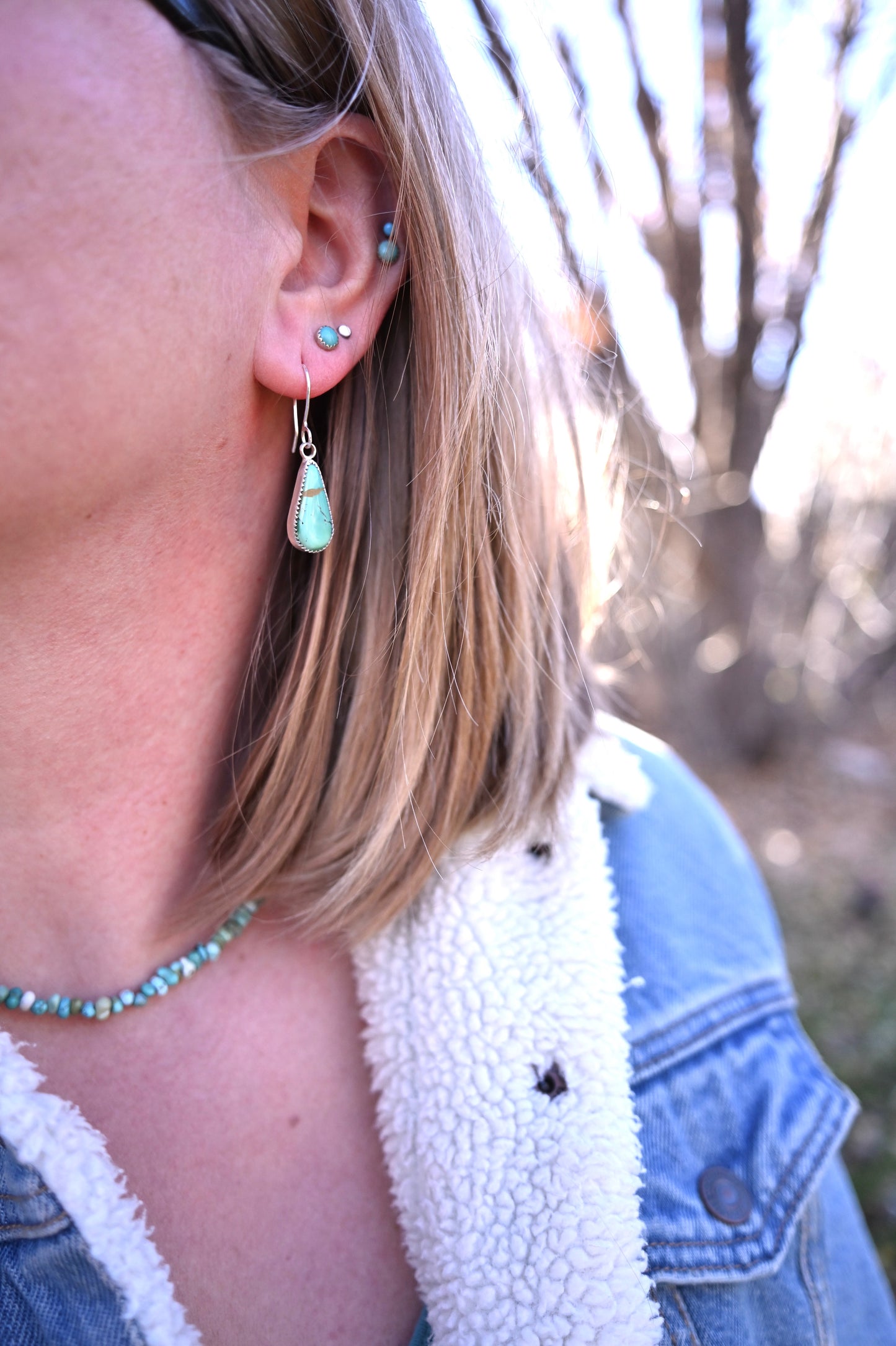 Broken Arrow Turquoise Earrings