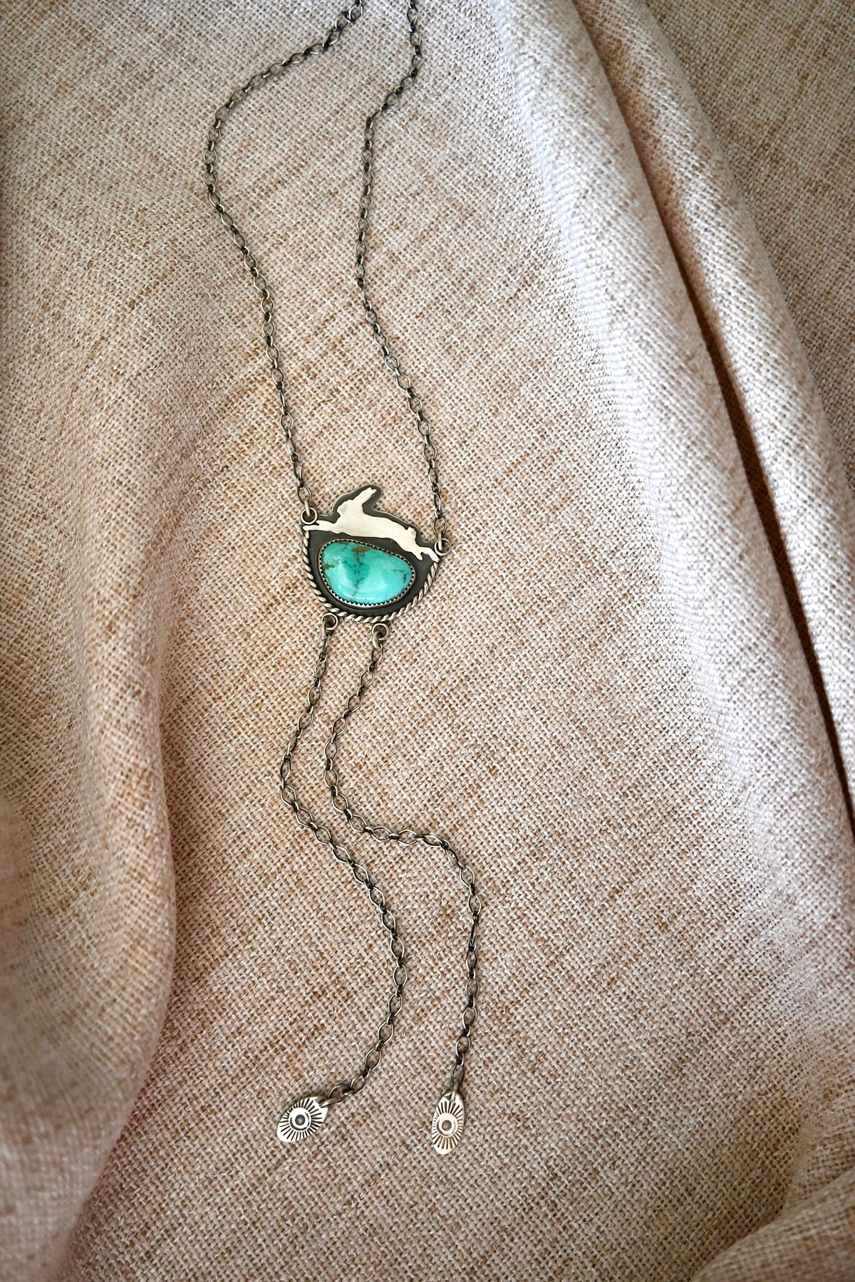 Rabbit + Turquoise Bolo Necklace