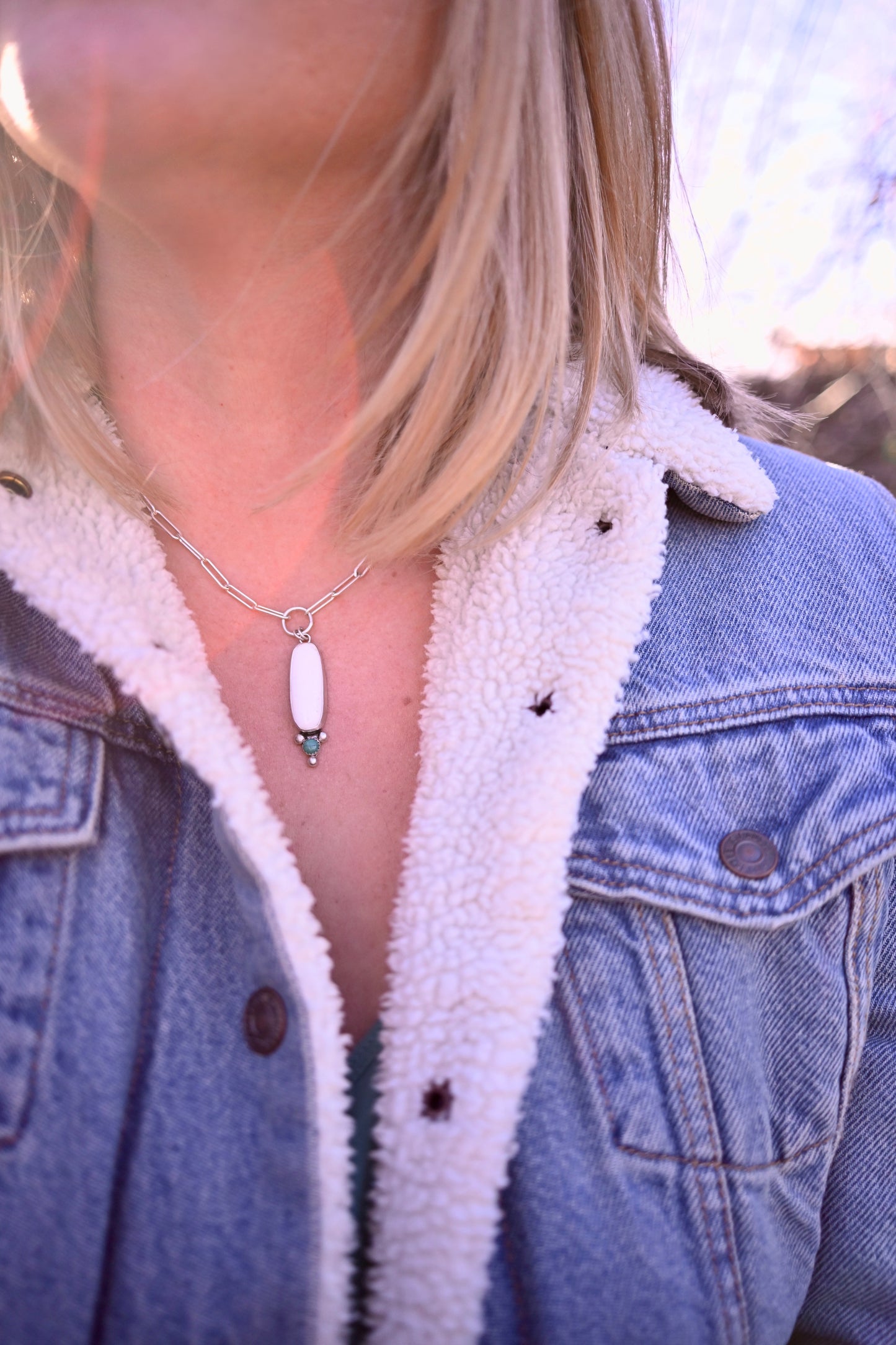 White Buffalo Paperclip Chain Necklace