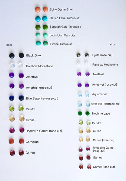 Gemstone Stud Earrings - MADE TO ORDER