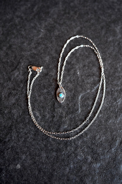Campitos Turquoise Mini Pendant Necklace, 18"