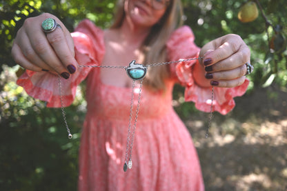 Rabbit + Turquoise Bolo Necklace