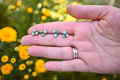 Carico Lake Turquoise Cluster Stud Earrings - No. 1