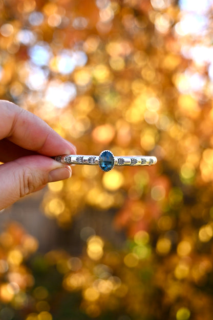 Kyanite Gemstone Stacking Cuff Bracelet