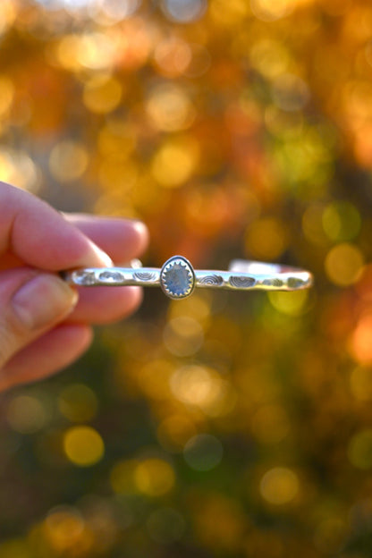 Moonstone Gemstone Stacking Cuff Bracelet