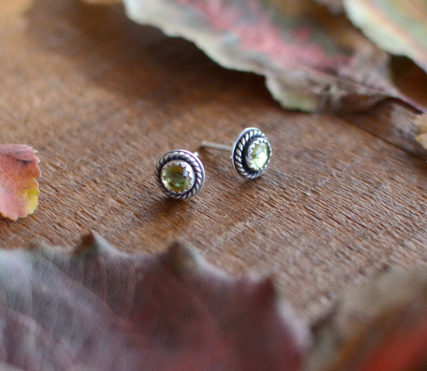 Peridot Stud Earrings