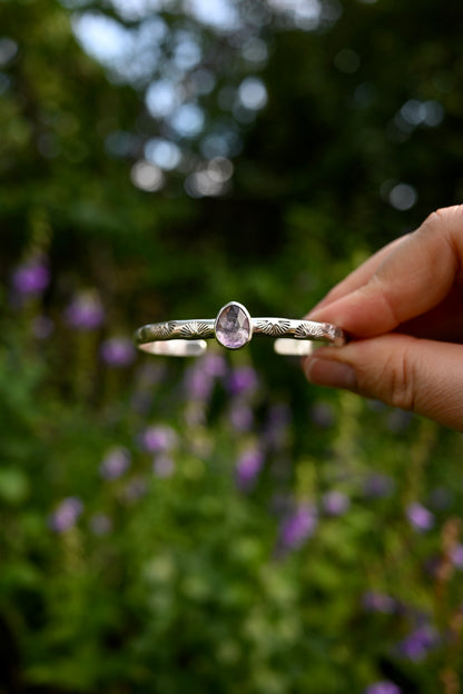 Amethyst Gemstone Stacking Cuff Bracelet